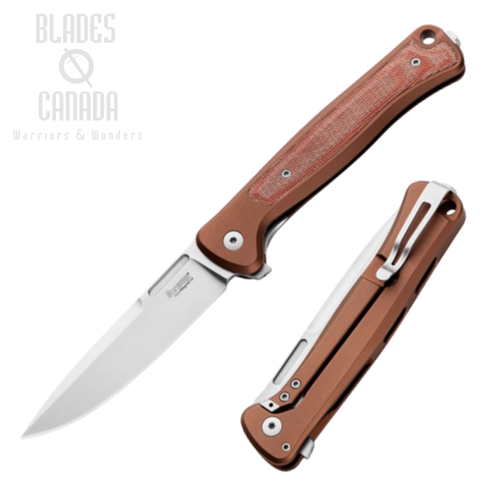 Lion Steel Skinny SK01A ES Flipper Framelock Knife, CPM MagnaCut, Aluminum/Micarta Natural